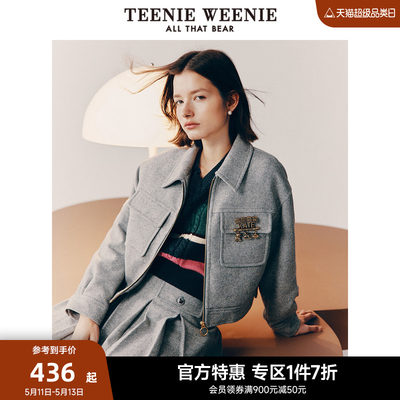 teenieweenie短款毛呢外套