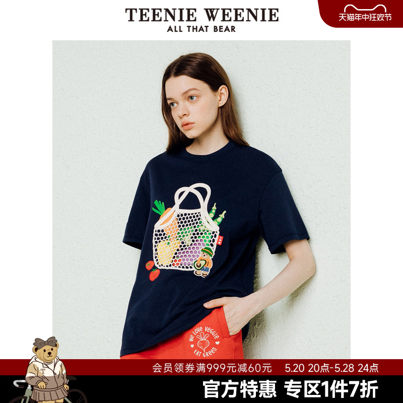 TeenieWeenie小熊奥莱圆领短袖T恤宽松韩版时尚女上衣夏