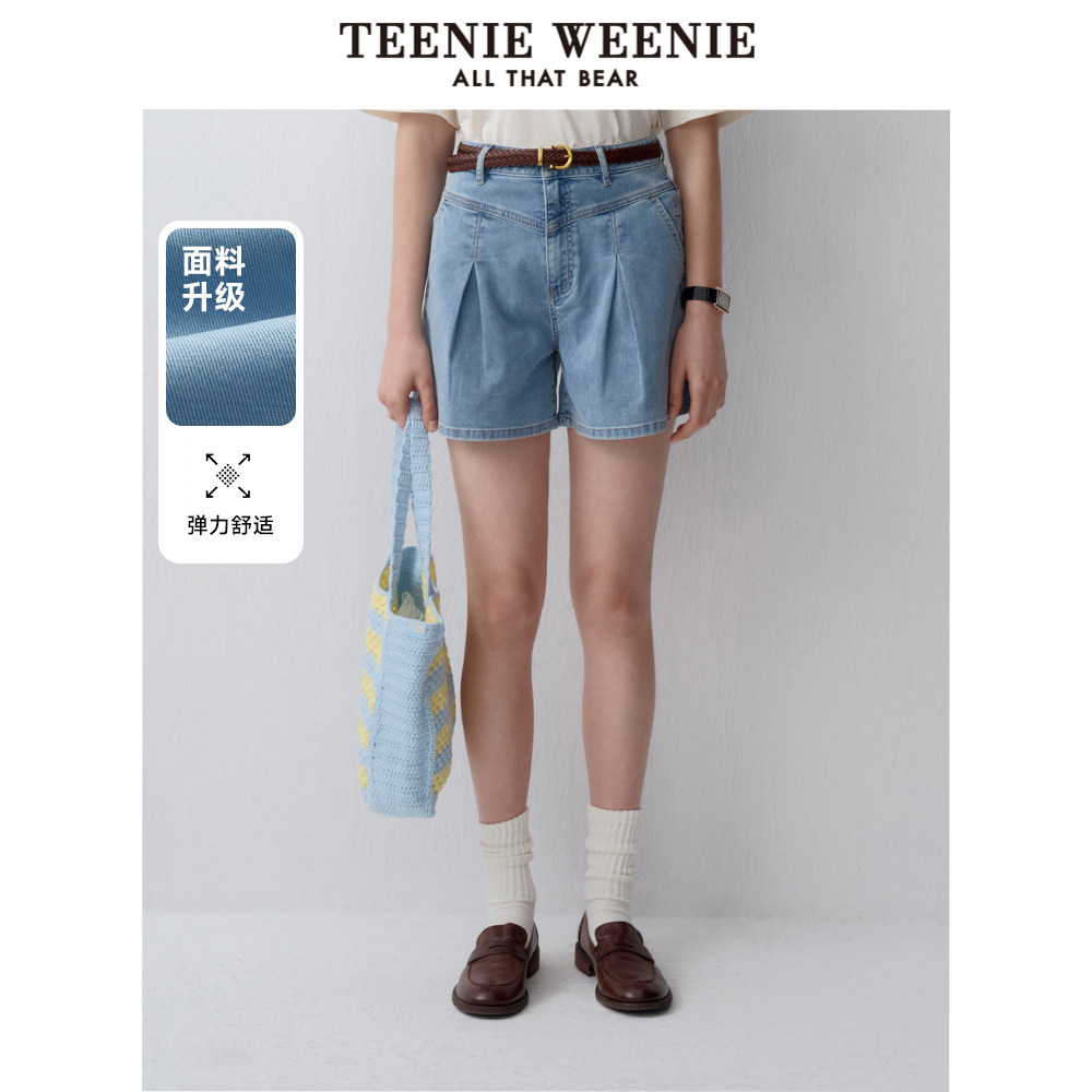 【舒弹有型】TeenieWeenie小熊奥莱夏季高腰牛仔短裤女