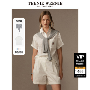 夏款 复古时髦松弛感学院披肩衬衣 衬衫 TeenieWeenie小熊女短袖