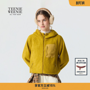 潮流时尚 Teenie 新款 休闲连帽卫衣春秋季 舒适外套 Weenie小熊女装