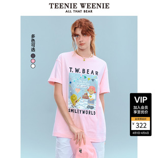 时尚 smiley联名系列 TeenieWeenie小熊女装 T恤衫 潮流印花短袖