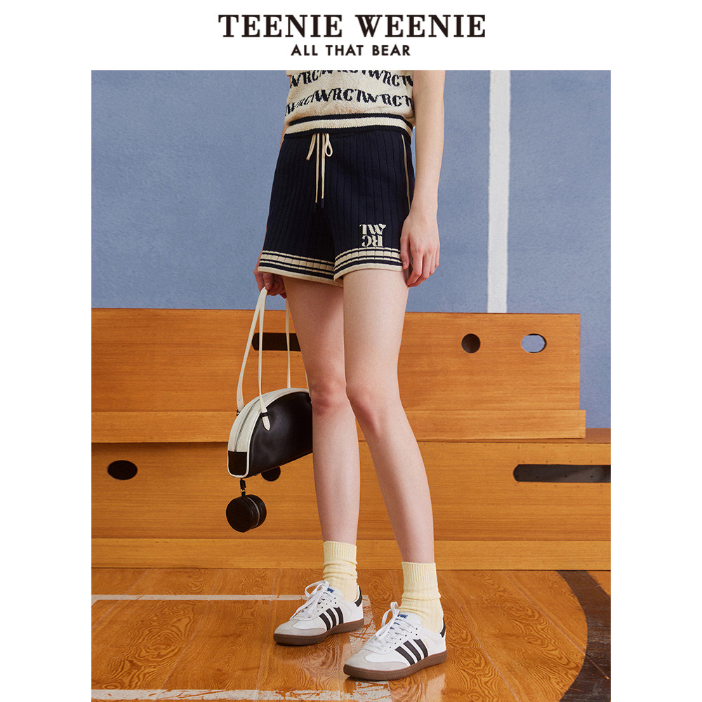 TeenieWeenie小熊奥莱撞色条纹个性松紧腰舒适毛针织薄款