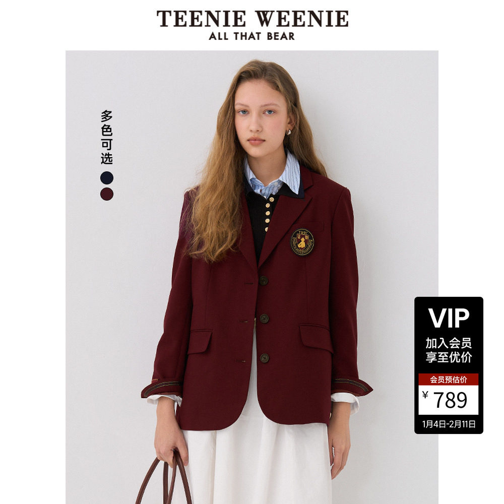 TeenieWeenie小熊奥莱女装秋季款复古气质潮流学院风徽章西装外套,女装/女士精品,西装,淘宝优惠券,粉丝福利购,淘宝优惠卷