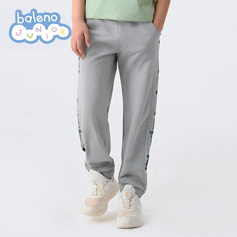 班尼路春秋童装中性侧边印花针织长裤时尚休闲舒适男童长裤