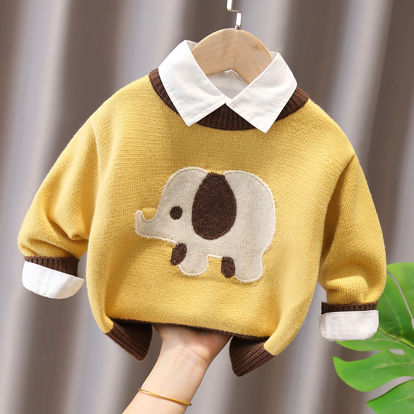 婴儿童卡通加厚毛衣男女童