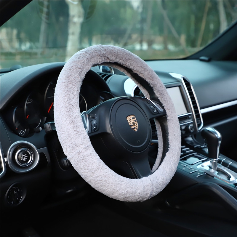 汽车方向盘套女冬季毛绒保暖个性