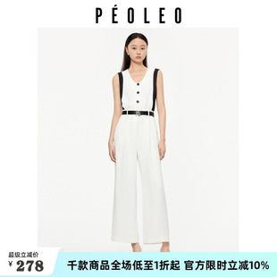 氣質(zhì)輕奢黑白色系設(shè)計(jì)感一件式 飄蕾時(shí)尚 連身褲 2025夏日新品 連衣衣