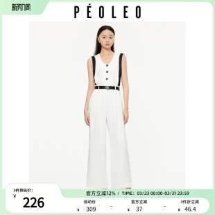 气质轻奢黑白色系设计感一件式 飘蕾时尚 新品 夏季 连衣衣 连身裤