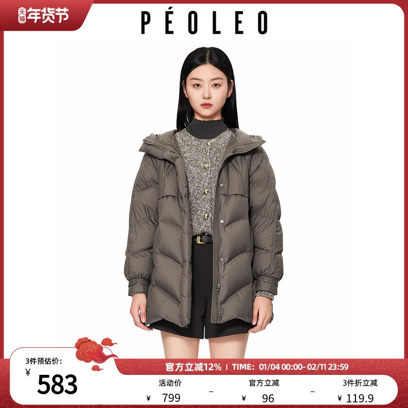 飘蕾咖色防风连帽羽绒服2025年冬季新款宽松加厚90鸭绒高级感外套,女装/女士精品,羽绒服,淘宝优惠券,粉丝福利购,淘宝优惠卷