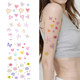 花朵多巴胺五角星爱心彩色纹身贴防水持久ins风小清新蝴蝶小图案