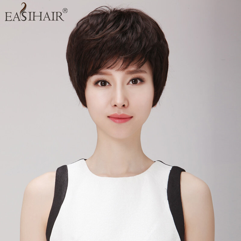 高档EASIHAIR全手织假发女短发真发短卷发中老年妈妈自然蓬松全头属于什么档次？