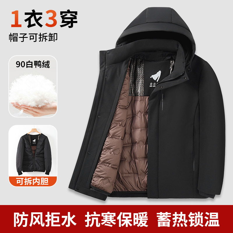 中老年爸爸装大码加厚羽绒服图片