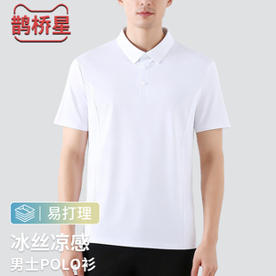 t恤正肩翻领速干宽松短袖 夏季 加大码 男士 中老年人冰丝凉感 polo衫
