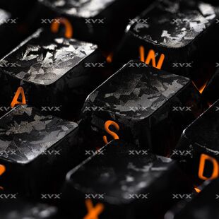 XVX碳纤维纹2.0黑色字符透光键帽电竞游戏客制化机械磁轴键盘帽