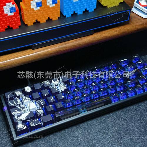 蕾塞拼黑色PC键帽原厂pbt热升华