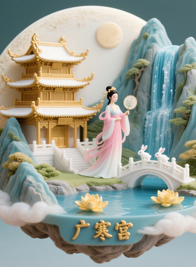嫦娥奔月冰箱贴神话故事文创礼物