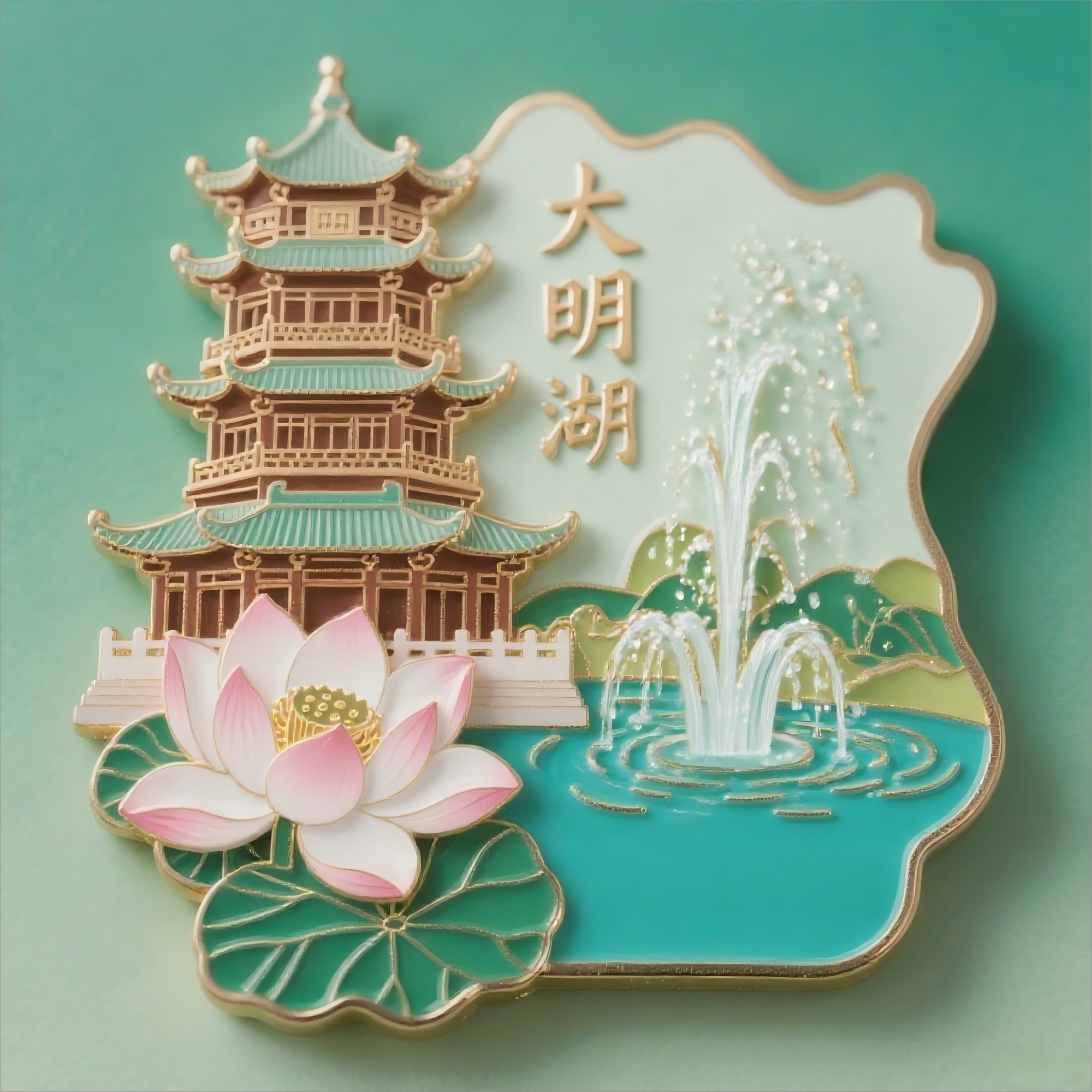 济南冰箱贴趵突泉文创城市地标金属磁贴旅游景点纪念品礼物伴手礼