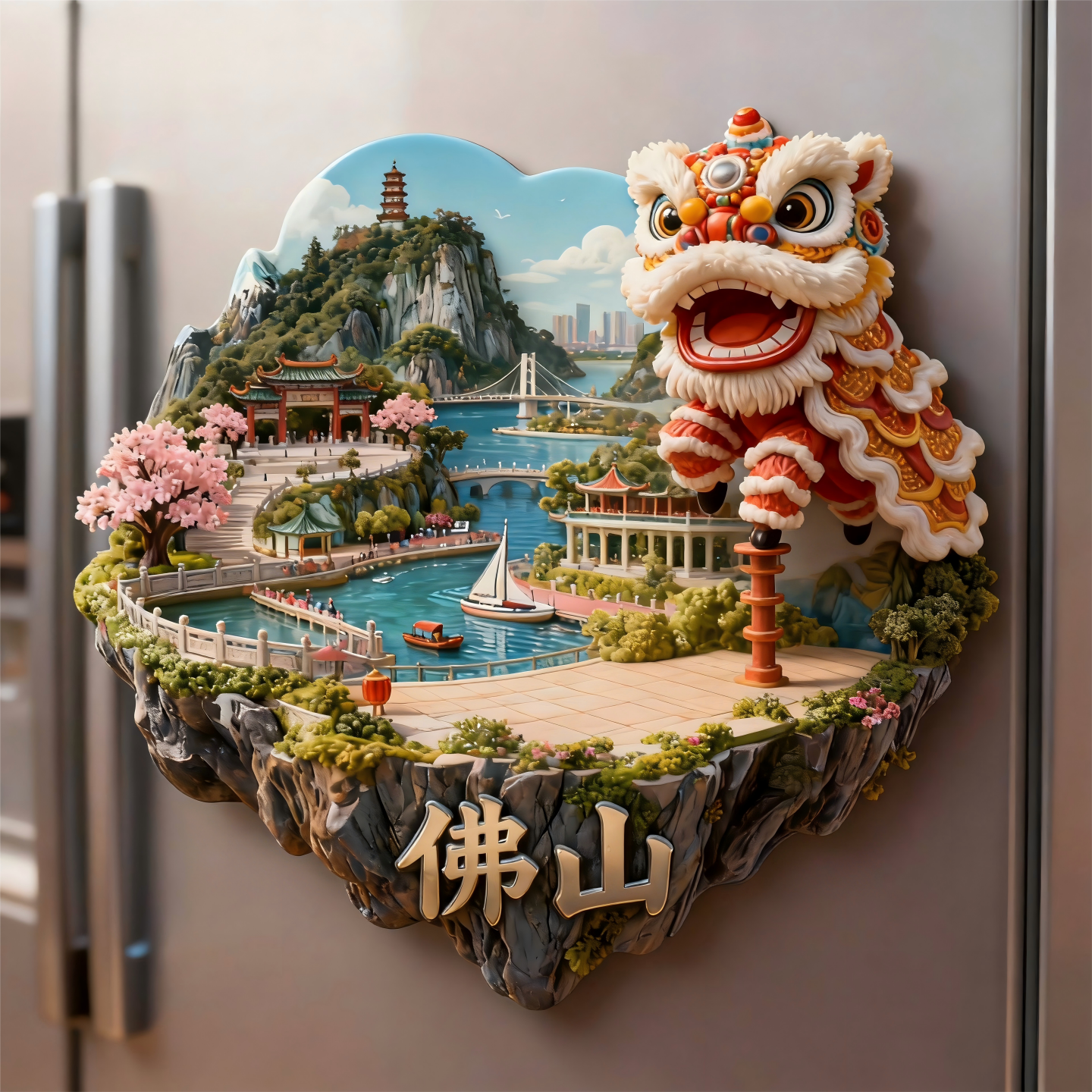 佛山冰箱贴醒狮清晖园文创伴手礼