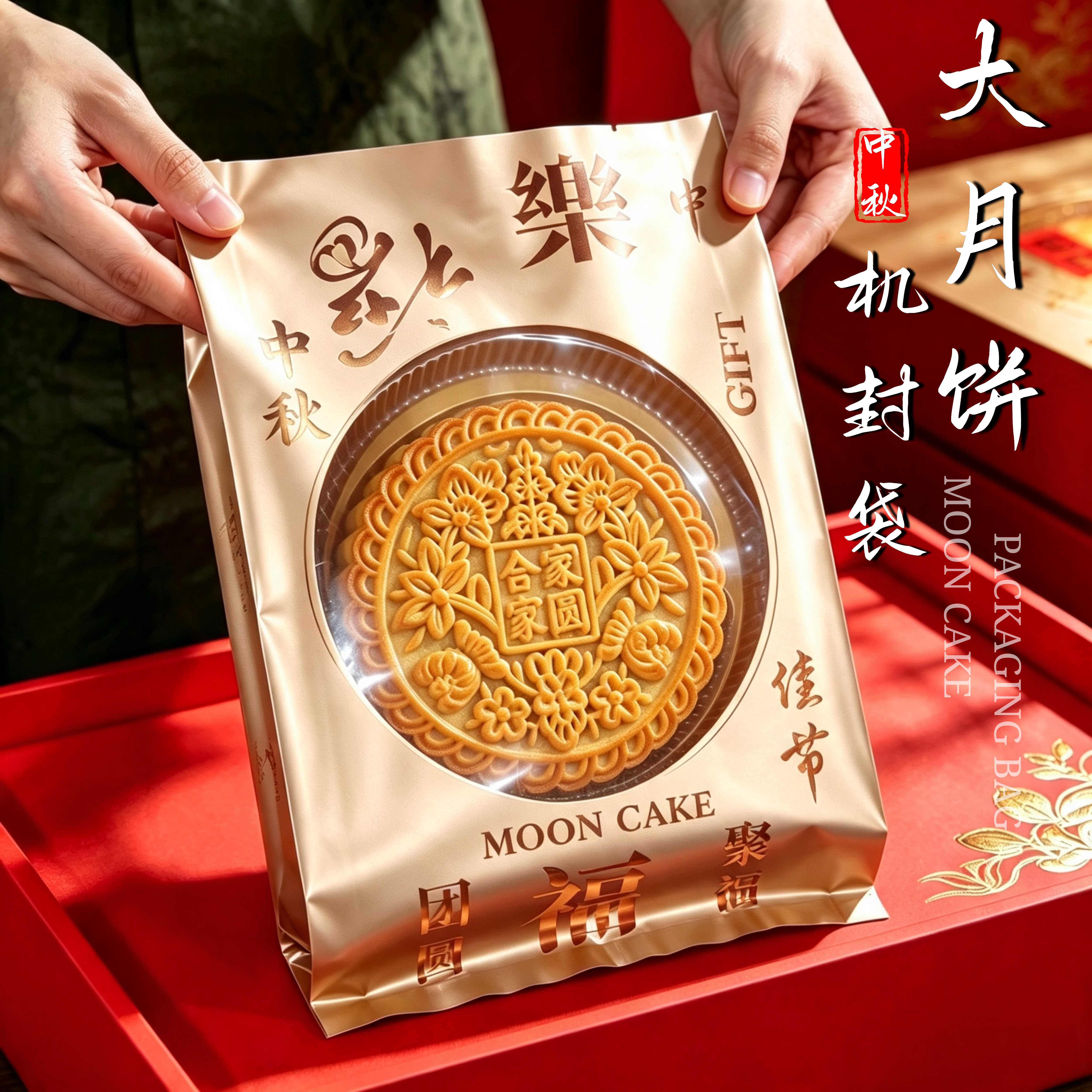 2026新款中秋桂花玉兔大月饼包装