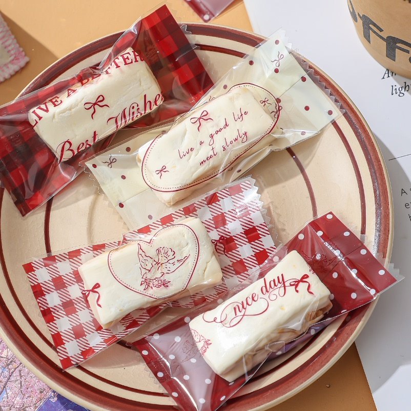 加厚磨砂饼干包装袋牛轧奶酥雪花酥机封袋新年糖果曲奇机封小袋子