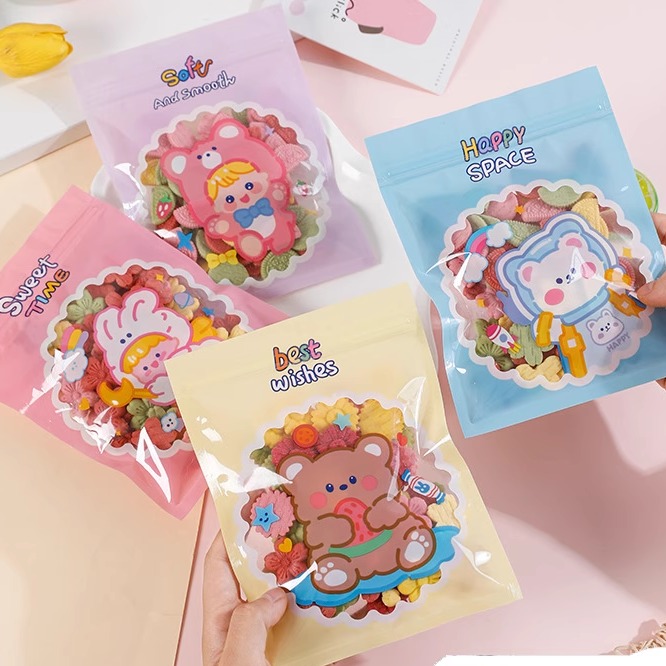 韩国可爱零食自封袋少女心小熊饼干糖果小号口罩收纳包装袋糖果袋