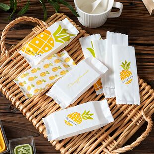 凤梨酥棉纸包装袋一次性独立加厚款手工机封袋底托烘焙甜点打包盒