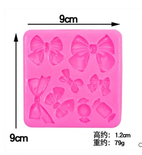 饰配件粘土滴胶硅胶模具 糖果蝴蝶结翻糖巧克力diy烘焙自制蛋糕装