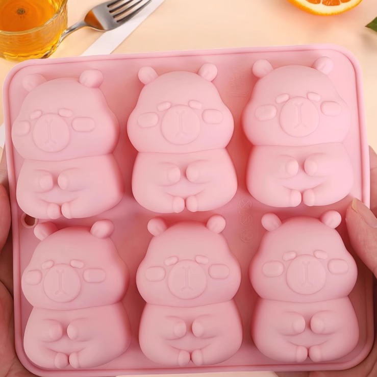 大号卡皮巴拉食品级硅胶模具儿童蒸糕辅食钵仔糕布丁果冻冰块模型