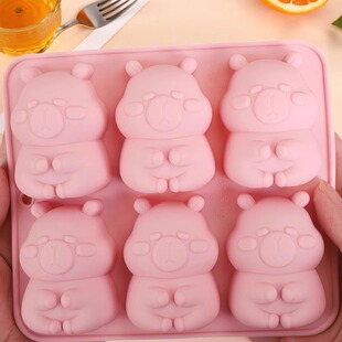 大号卡皮巴拉食品级硅胶模具儿童蒸糕辅食钵仔糕布丁果冻冰块模型