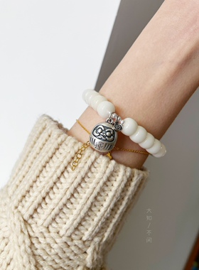 不闲手作 达摩菩提根手串 原创达摩设计 招福达摩手绳 情侣达摩