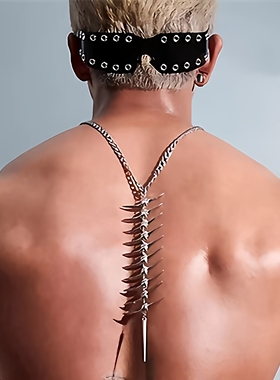 欧美荆棘角刺鱼骨锥子金属链条性感时尚吊坠装饰品手链项链ins潮