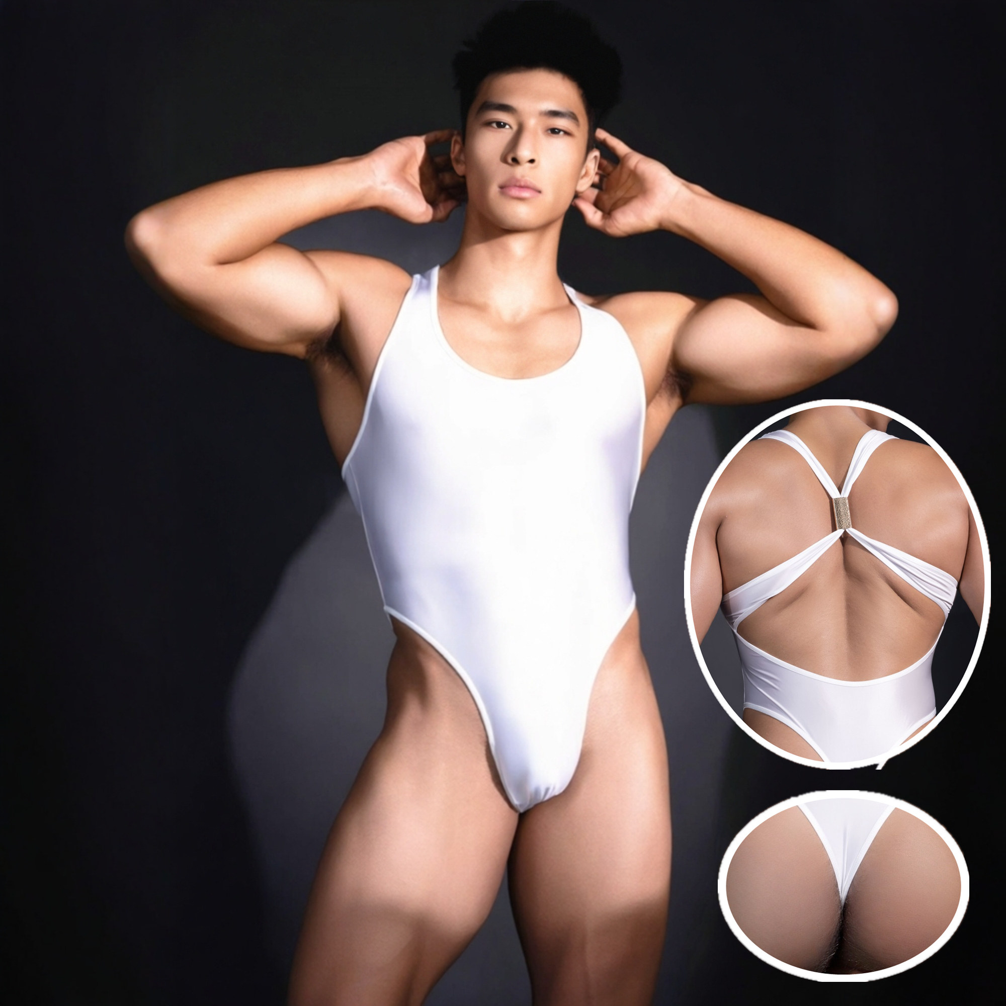 欧美男士性感连体衣单丁字裤连体丝滑T裤青年内衣紧身纯欲镂空潮,女士内衣/男士内衣/家居服,塑身连体衣,淘宝优惠券,粉丝福利购,淘宝优惠卷