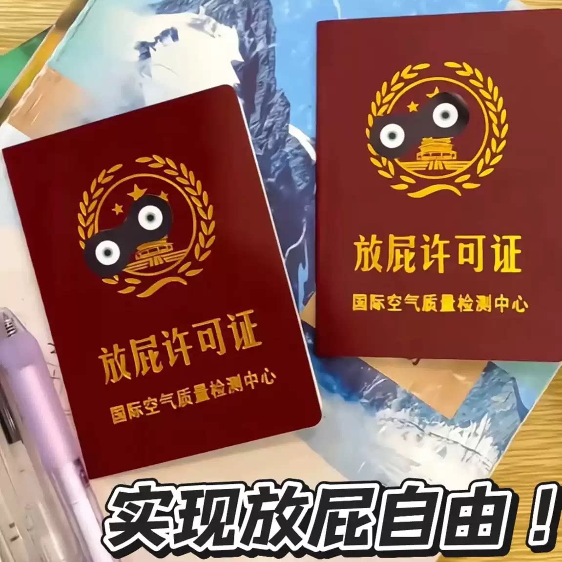 创意放屁许可证搞怪证书个性创意