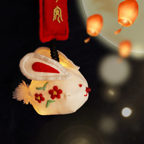 布艺月兔灯材料包中秋节