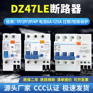 厂家DZ47LE-63漏电保护器空气开关32A40A过载短路小型漏电断路器