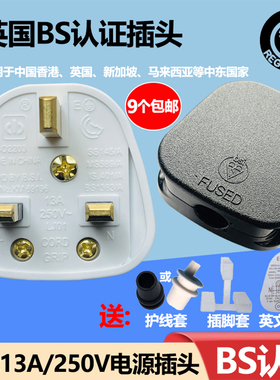 BS认证13A英标电源接线插头英规式香港新加坡马来西亚250V保险管