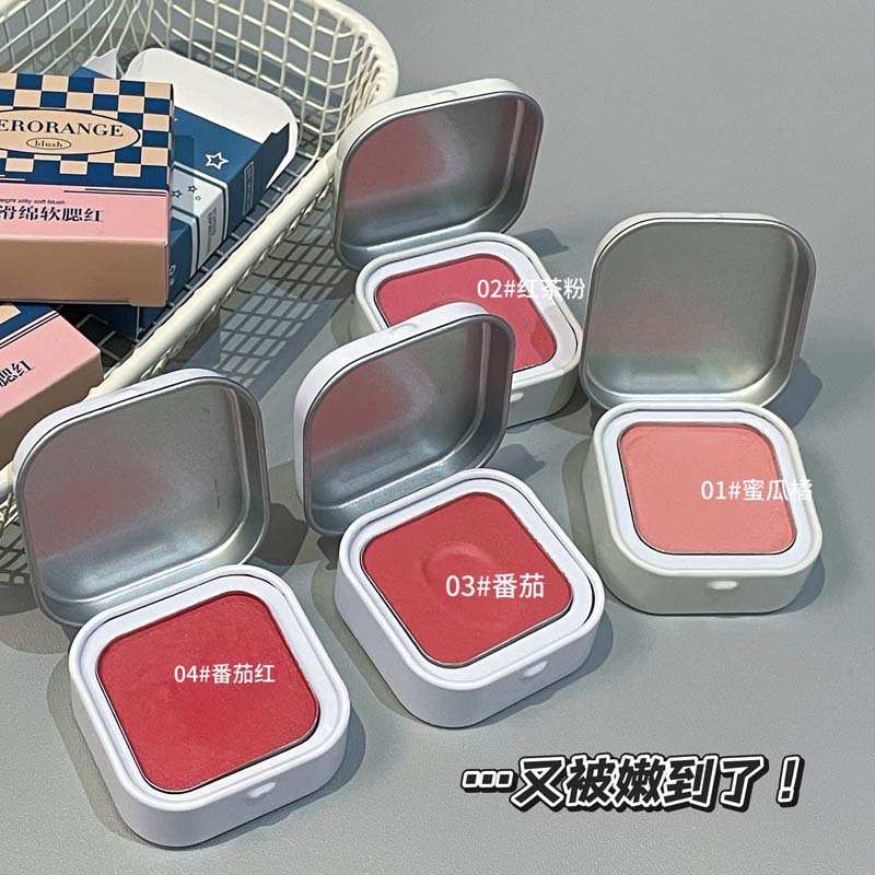 HERORANGE~轻盈柔滑绵软腮红低饱和哑光提气色元气显嫩单色胭脂盘