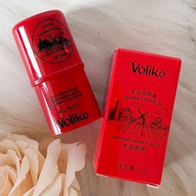 Voliko薇莉蔻木瓜润唇膏4g保湿滋润修护唇膏木瓜香味唇部打底温和