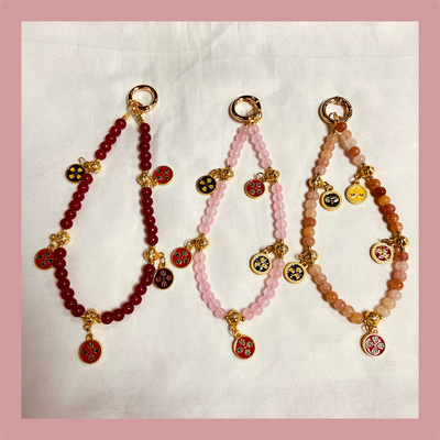 新年五路来财壳链挂件手腕高档精致文艺挂绳包包饰品国潮装饰