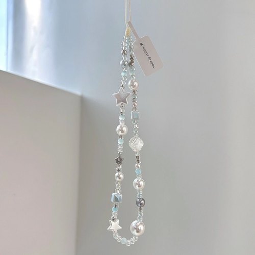 自制ins风海盐星星贝壳挂绳手工diy串珠ccd链条清新相机挂饰