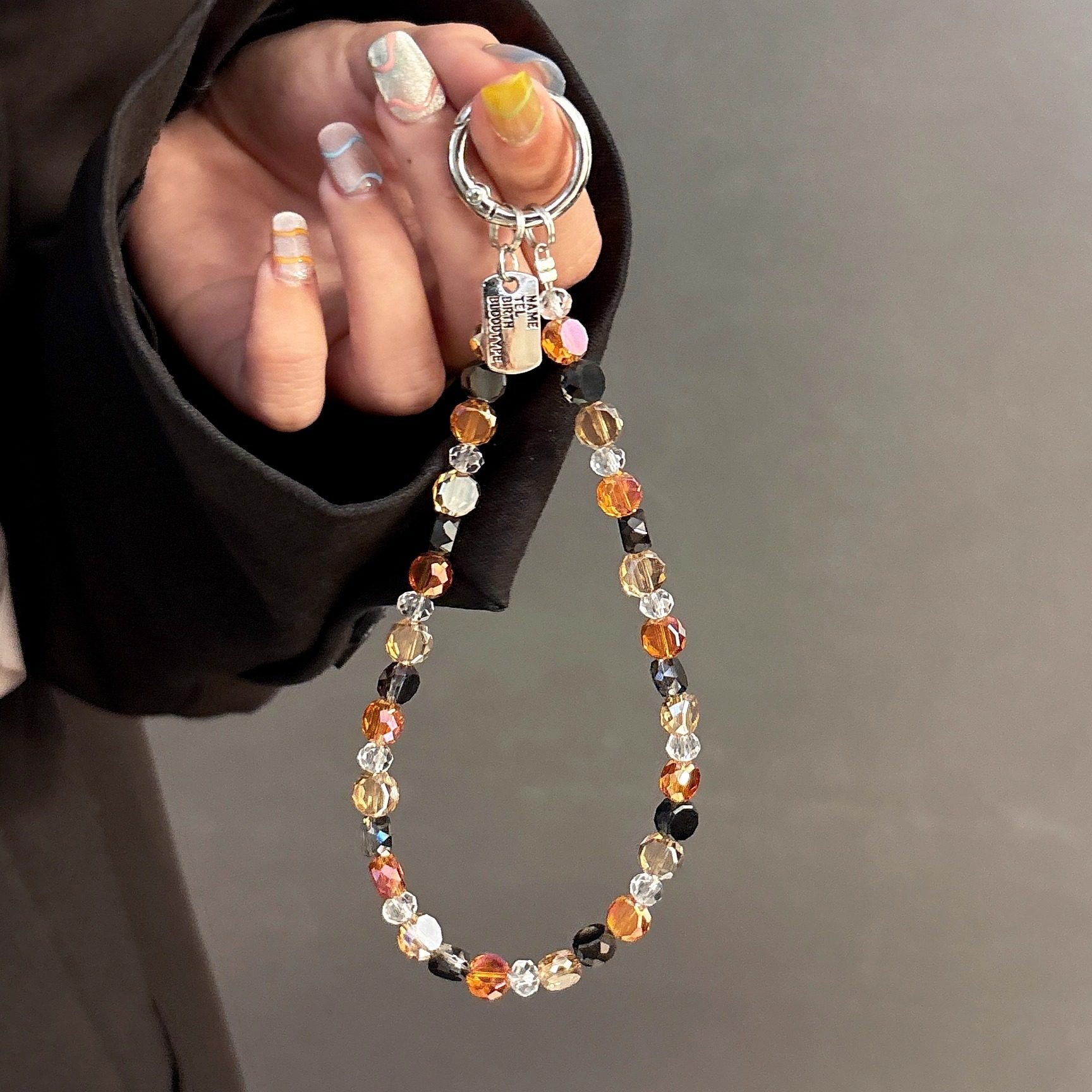 奢华高级感水晶手提链条手腕短挂绳带夹片壳钥匙扣包包挂件潮,3C数码配件,手机挂件/手机链,淘宝优惠券,粉丝福利购,淘宝优惠卷