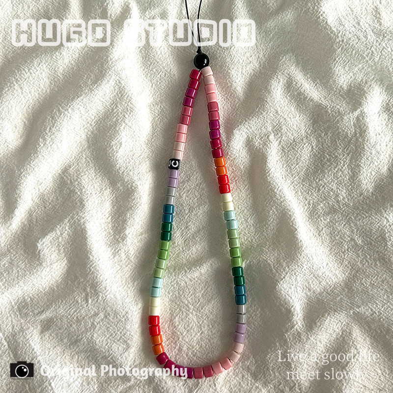 HUGO 明星同款ins风彩色链diy串珠ccd相机挂饰钥匙壳挂绳