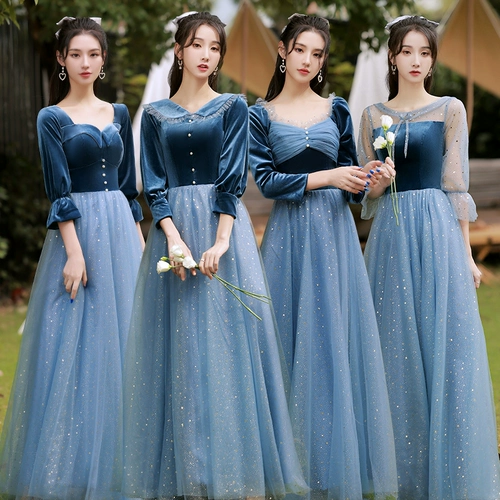 Бархатное весеннее платье подружки невесты, звездное небо, вечернее платье, юбка
