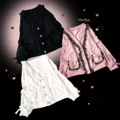Kittybxllet Original【Ribbon Knot Party】Lace Loose-Fitting Lace Ribbon Bow Cardigan