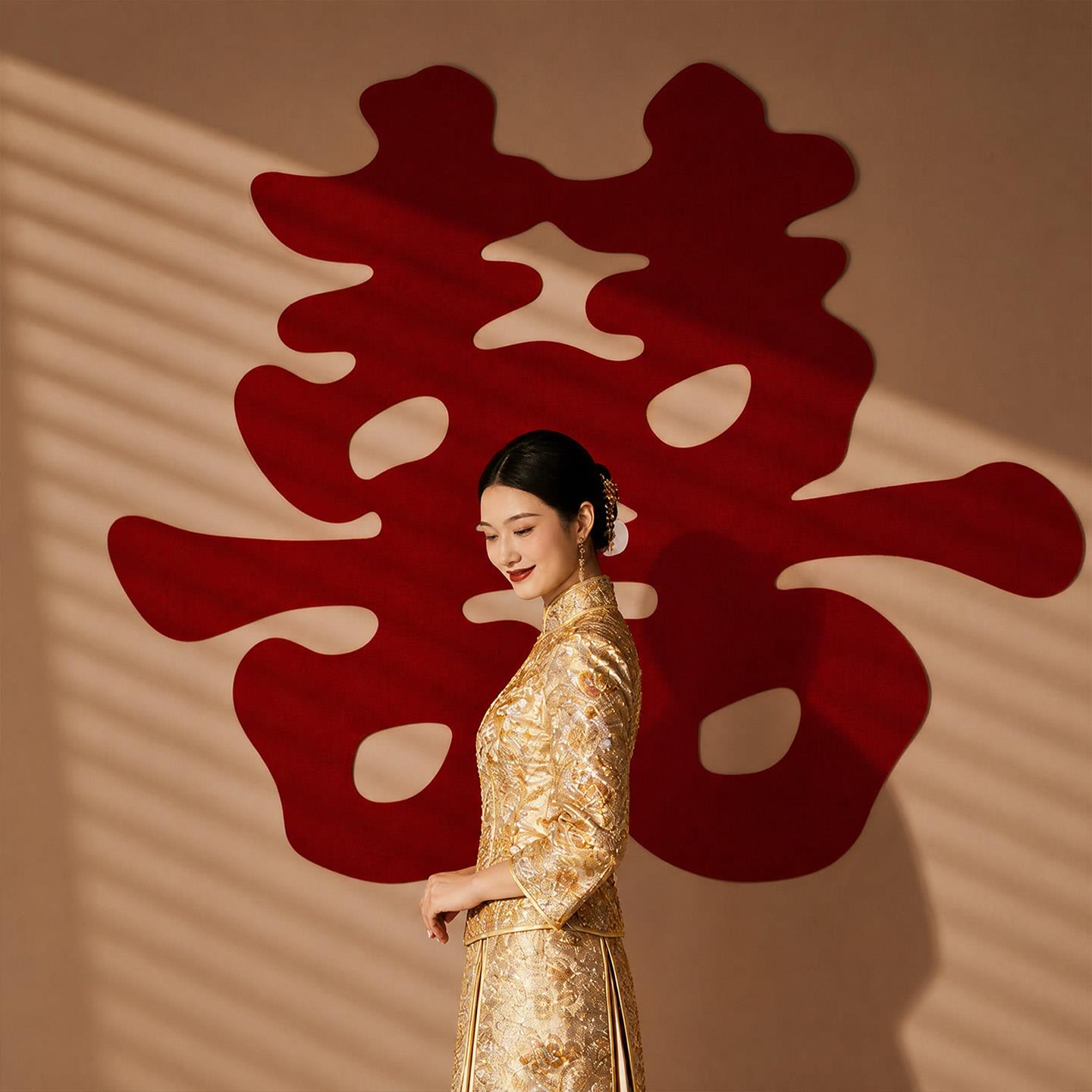 高级结婚超大喜字贴纸女方婚房布置套装婚礼订婚喜庆拍照背景墙装