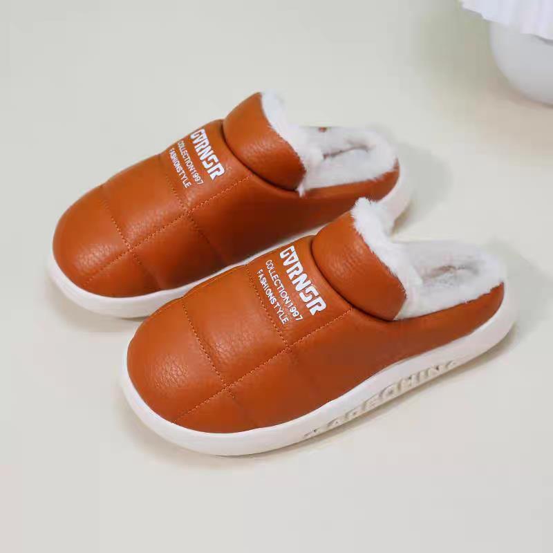 高档女士冬季加厚棉拖鞋男