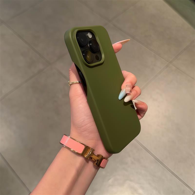 高档简约半包肤感高级适用iph手机防15one16promax11壳13马卡龙14