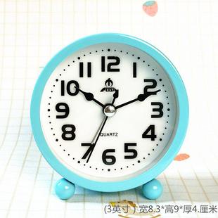 闹钟老人专用富达钟表床头小 静音简约金属小 客厅卧室创意小
