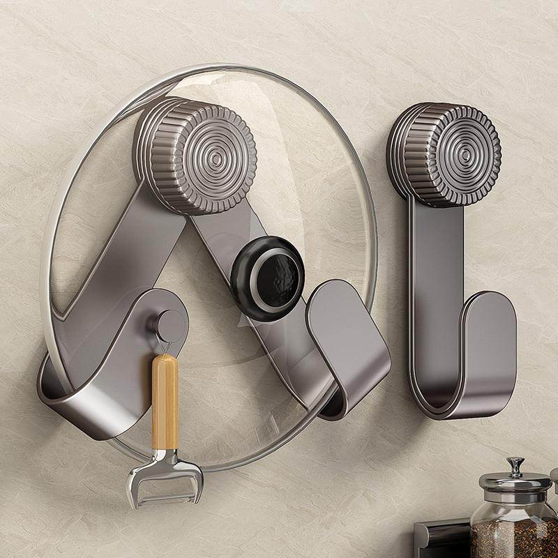 日本吸盘锅盖架免打孔壁挂式吸附式厨房置物架子收纳砧菜板放置器